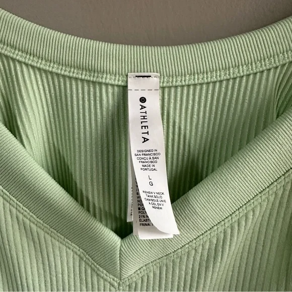 Athleta Renew Seamless V-Neck Tank Calypso Mint Size Large - Picture 3 of 4